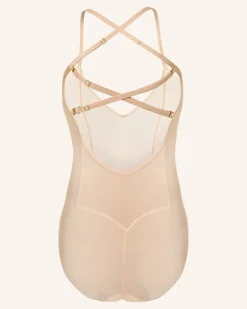 Shape-Body All Mesh Mit Rückenausschnitt orange Beige