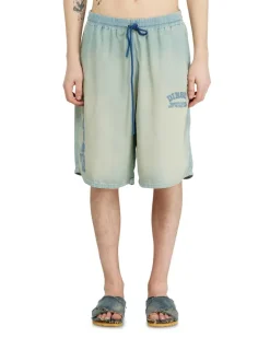 Shorts aus fließendem Denim mit Schmutzeffekt - Denim Kurze Hose - Unisex - Blau