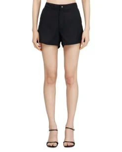Shorts aus Leinenmischung - Kurze Hosen - Damen - Schwarz