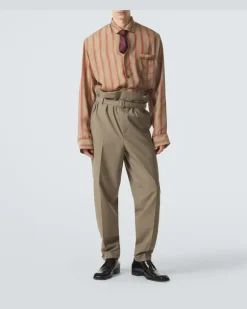 Shorts aus Twill Beige
