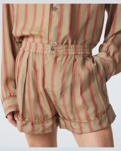 Shorts aus Twill Beige