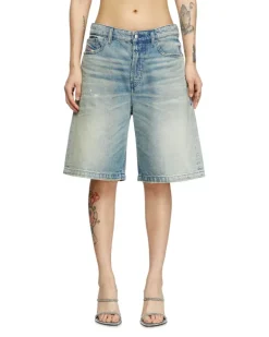 Shorts aus vielgetragenem Denim - Kurze Hosen - Damen - Blau
