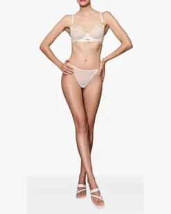 Signature Mesh-Tanga - Nude