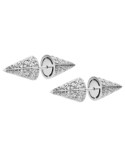 Silberfarbene Messing-Ohrstecker - Ohrringe - Unisex -