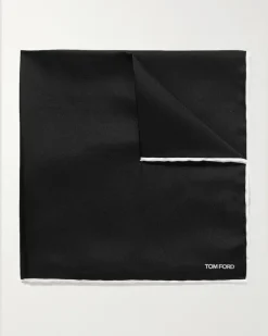 Silk-Twill Pocket Square Black