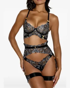 Siren Tanga aus Spitze - Schwarz