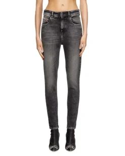 Skinny Jeans High Waist 1984 Slandy-High, Schwarz/Dunkelgrau, Reißverschluss