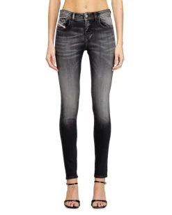 Skinny Jeans Regular Waist 2017 Slandy, Schwarz/Dunkelgrau, Reißverschluss