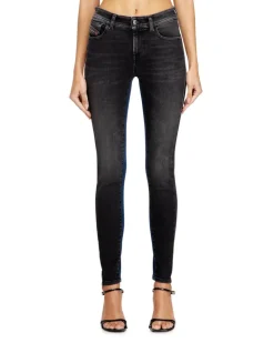 Skinny Jeans Regular Waist 2017 Slandy, Schwarz/Dunkelgrau, Reißverschluss