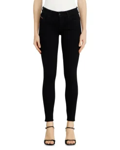 Skinny Jeans Regular Waist 2017 Slandy, Schwarz/Dunkelgrau, Reißverschluss