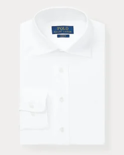 Slim-Fit Anzughemd aus Baumwollstoff White