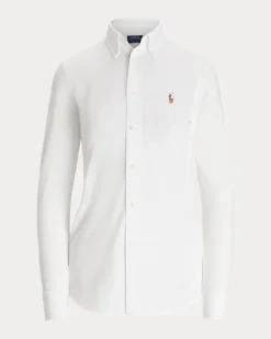 Slim-Fit Oxfordhemd aus Baumwollstrick White
