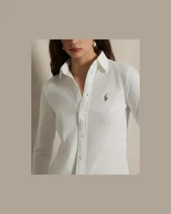 Slim-Fit Oxfordhemd aus Baumwollstrick White