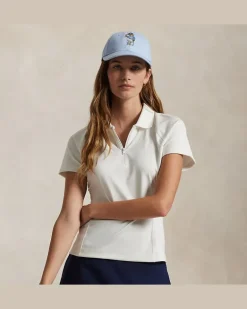 Slim-Fit Poloshirt mit Reißverschluss White
