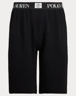 Slim-Fit Schlafshorts aus French-Terry Black