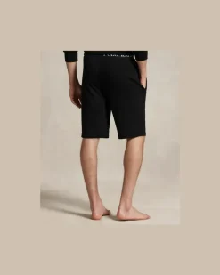 Slim-Fit Schlafshorts aus French-Terry Black