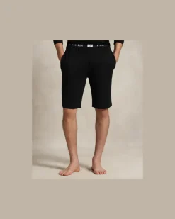Slim-Fit Schlafshorts aus French-Terry Black