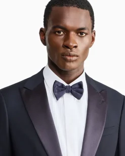 Slim-Fit-Smoking aus reiner Wolle mit halbem Canvas aus der Soho-Linie Marineblau