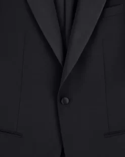 Slim-Fit-Smoking aus reiner Wolle mit halbem Canvas aus der Soho-Linie Schwarz