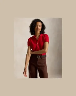 Slim-Fit Stretch-Poloshirt Red