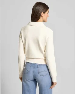 Slim Fit Sweatjacke aus reiner Baumwolle Modell 'EROICO Offwhite
