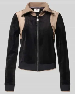 Slim Fit Sweatjacke mit Reißverschluss Modell 'ADRIANO Black