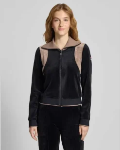 Slim Fit Sweatjacke mit Reißverschluss Modell 'ADRIANO Black