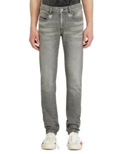 Slim Jeans Regular Waist 2019 D-Strukt, Hellgrau, Reißverschluss