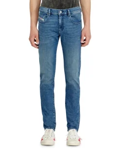 Slim Jeans Regular Waist 2019 D-Strukt, Mittelblau, Reißverschluss