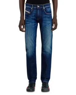 Slim Jeans Regular Waist 2019 D-Strukt, Mittelblau, Reißverschluss