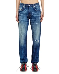 Slim Jeans Regular Waist 2019 D-Strukt, Dunkelblau, Reißverschluss