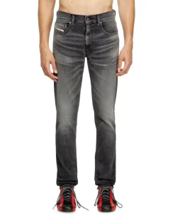 Slim Jeans Regular Waist 2019 D-Strukt, Schwarz/Dunkelgrau, Reißverschluss