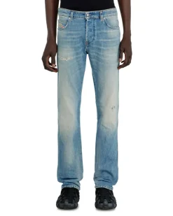 Slim Jeans Regular Waist 1993 D-Vyl, Hellblau, Knopfverschluss
