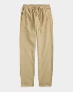 Slim-Tapered-Fit Leinenhose Lateef Tan