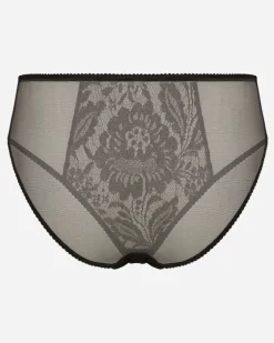 Slip Aus Spitze Und Tüll - Frau Unterwäsche Schwarz Black