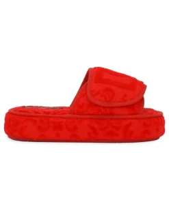 Slipper mit Logo-Stickerei - Rot