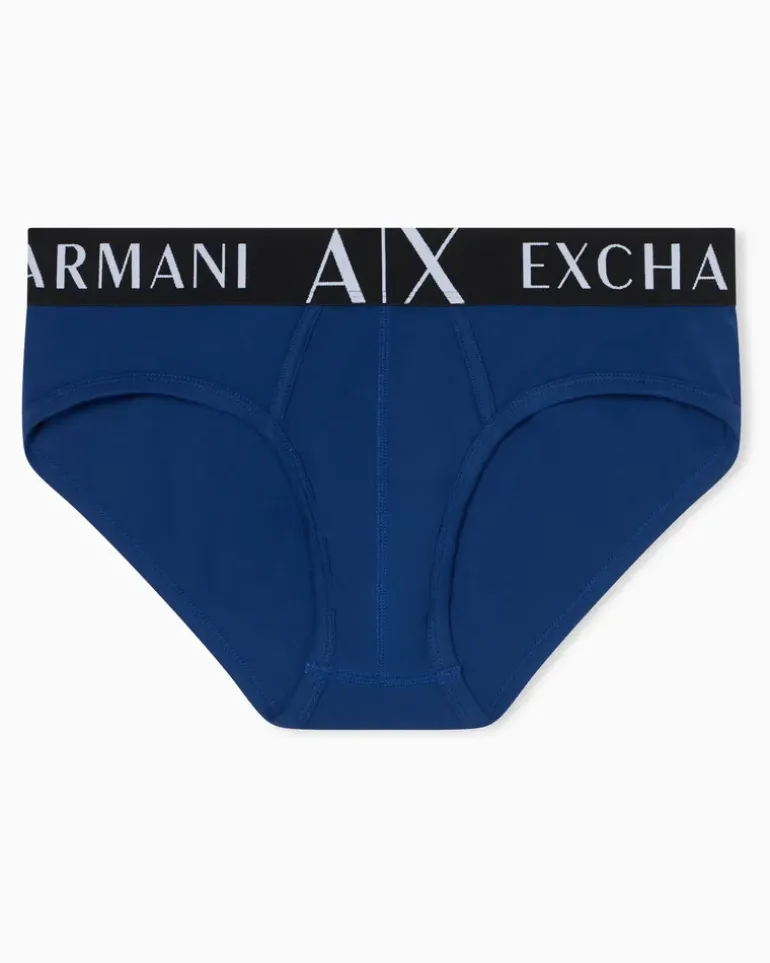 Slips aus Stretch-Baumwolle mit elastischem Bund Essential Blau