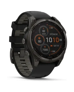 Smartwatch Fenix 8 - 47 mm Solar Sapphire Graphit Carbongrau Titan DLC Schwarz