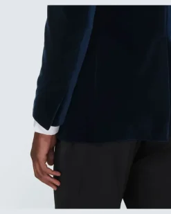 Smokingjacke Atticus aus Samt Blau