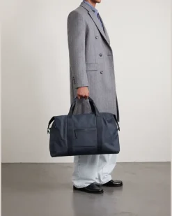 SoFo Weekender L Waxed Cotton-Blend Canvas Holdall Blue