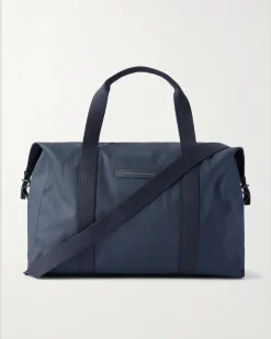 SoFo Weekender L Waxed Cotton-Blend Canvas Holdall Blue
