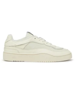 S-Oval Skate-Sneakers aus Leder mit Einsatz aus Stoff - Sneakers - Herren - Beige