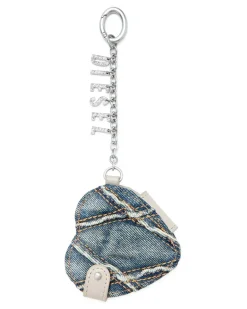 Spiegelanhänger aus gestepptem Argyle-Denim - Charms und Schlüsselanhänger - Damen - Silber