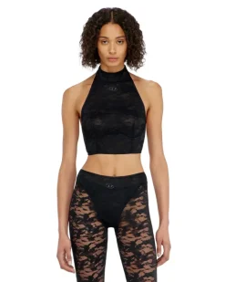Spitzen-Bralette mit Neckholder - BHs - Damen - Schwarz
