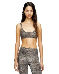 Sport-BH aus Nylon mit Leopardenmuster - BHs - Damen - Braun