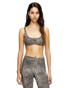 Sport-BH aus Nylon mit Leopardenmuster - BHs - Damen - Braun
