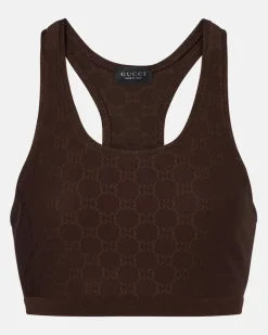 Sport-BH GG aus Jacquard Braun