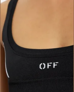 Sport-BH mit Logo-Stickerei - Schwarz