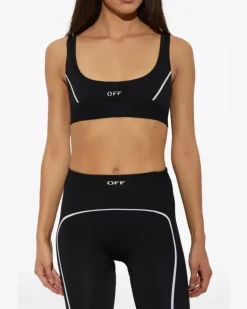 Sport-BH mit Logo-Stickerei - Schwarz