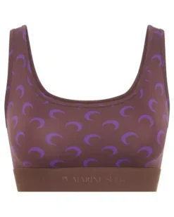Sport-BH mit Mond-Print - Braun